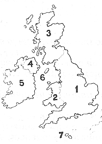 Mapka przedstawiające wyspy Brytyjskie